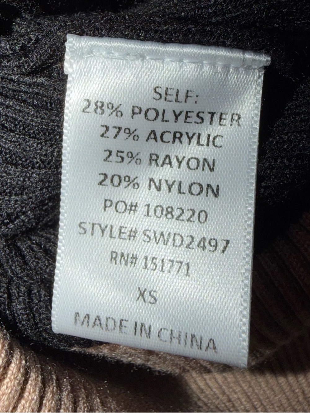 LE LIS Size XS Ribbed Striped Dress - Picture 5 of 6
